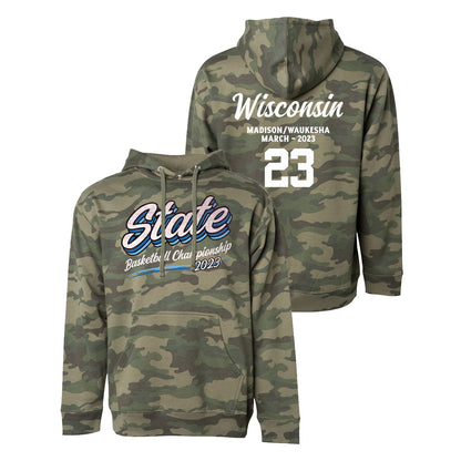 Forest Camo Wisconsin State Basketball Sweatshirt